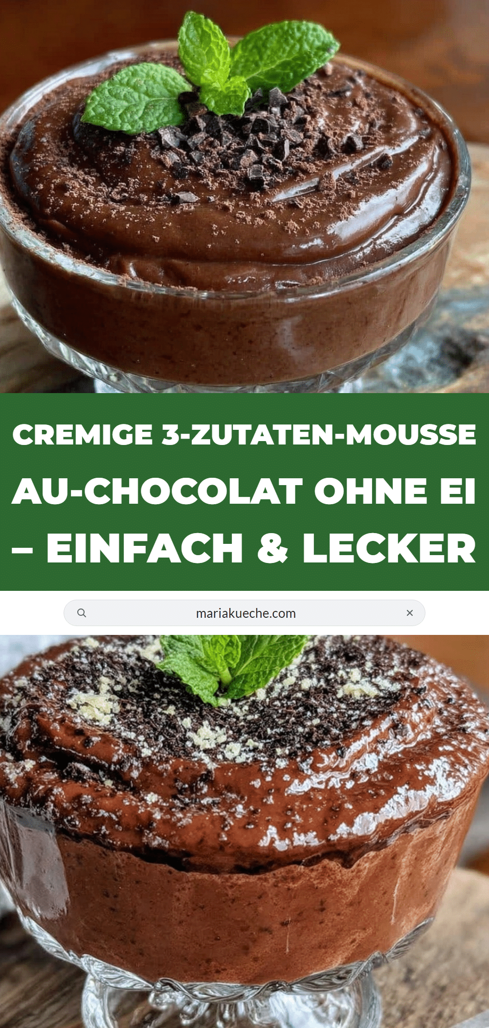 3-Zutaten-Mousse-au-Chocolat ohne Ei recipe
