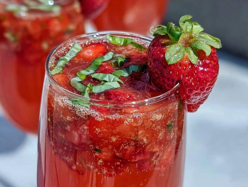 alkoholfreie Erdbeer-Limonade mit Basilikum - featured image
