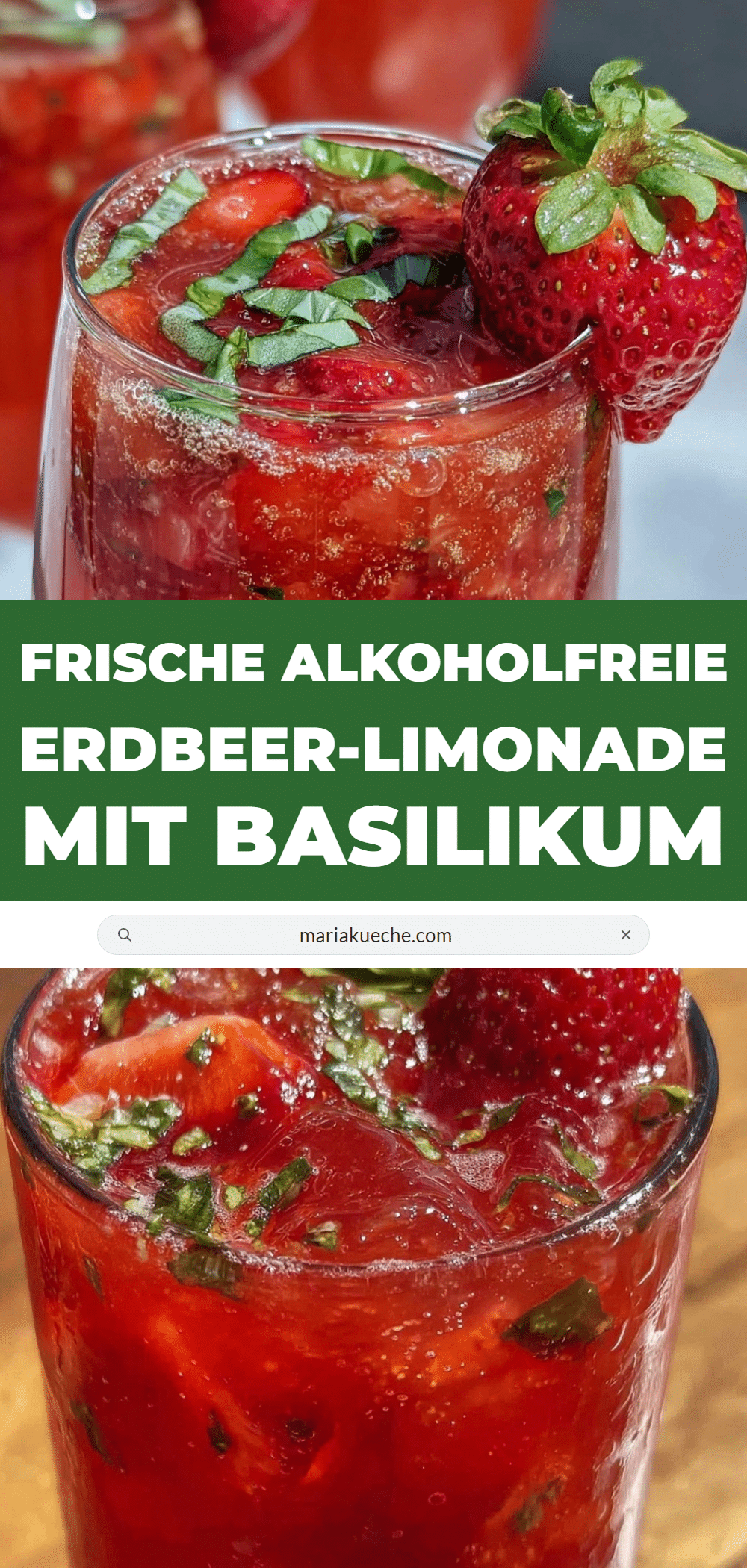alkoholfreie Erdbeer-Limonade mit Basilikum recipe