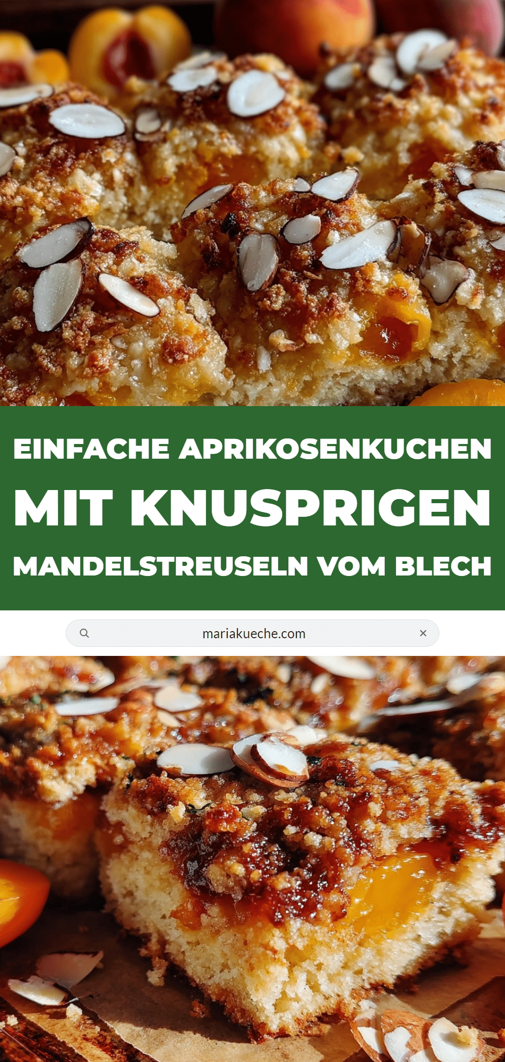 Aprikosenkuchen mit Mandelstreuseln recipe