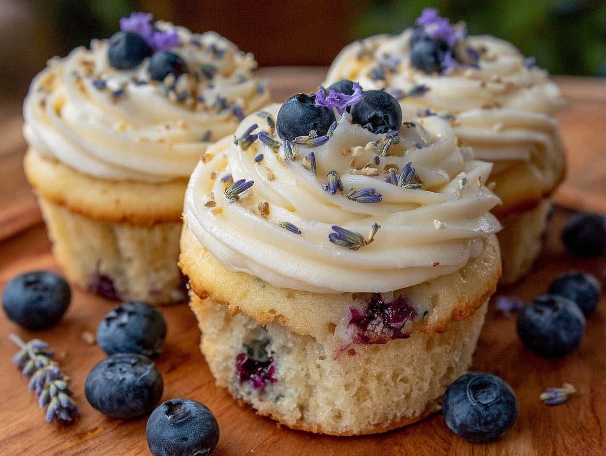 Blaubeer-Lavendel-Cupcakes preparation steps