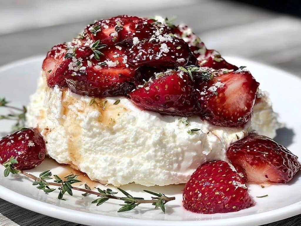cremiger Nachtisch mit Erdbeeren und Quark-Sahne-Creme - featured image