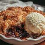 einfacher rhabarber-crumble - featured image