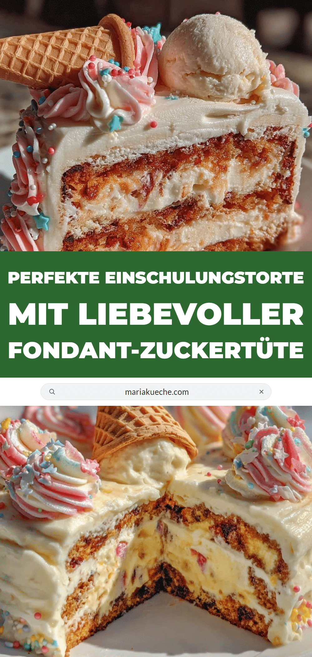 Einschulungstorte Fondant Zuckertüte recipe