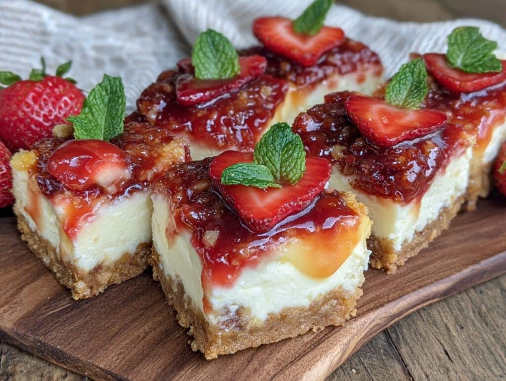 Erdbeer-Cheesecake-Riegel ohne Backen - featured image