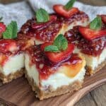 Erdbeer-Cheesecake-Riegel ohne Backen - featured image