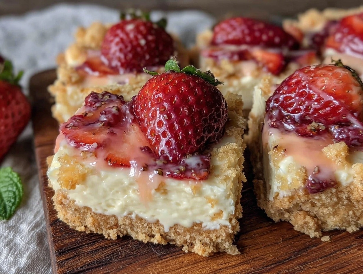 Erdbeer-Cheesecake-Riegel ohne Backen preparation steps