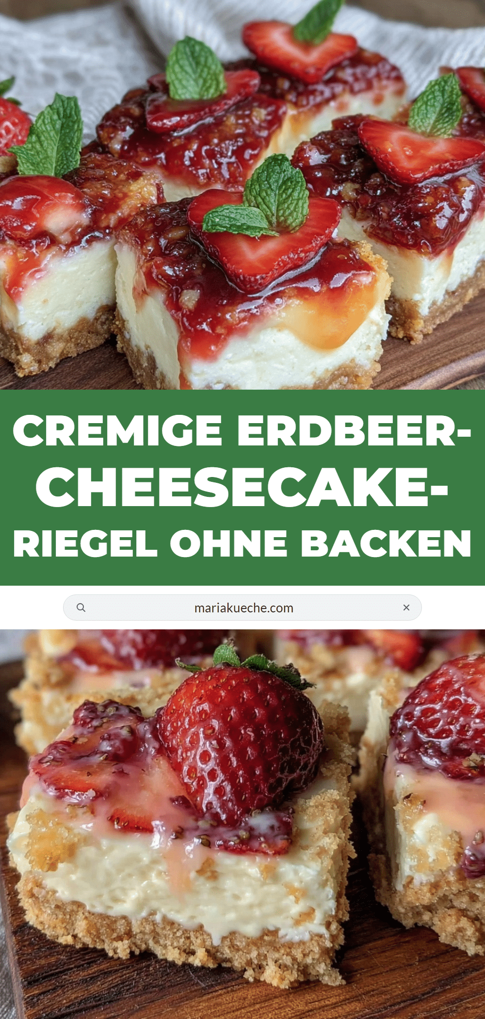 Erdbeer-Cheesecake-Riegel ohne Backen recipe