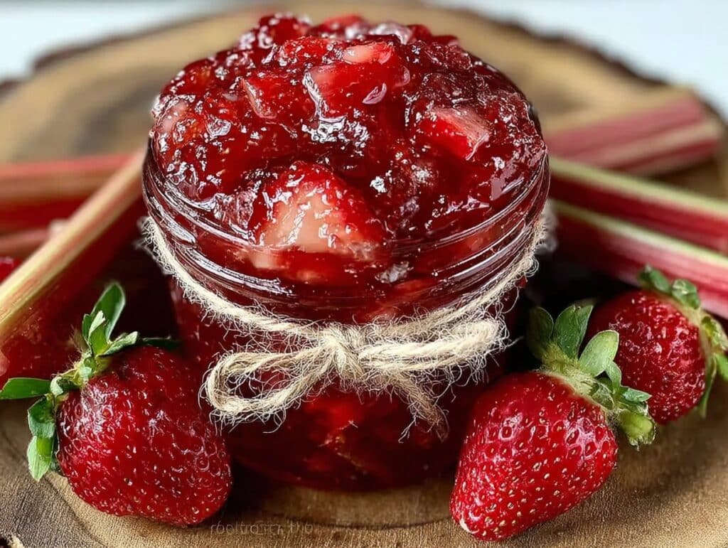 Erdbeer-Rhabarber-Marmelade ohne Gelierzucker - featured image