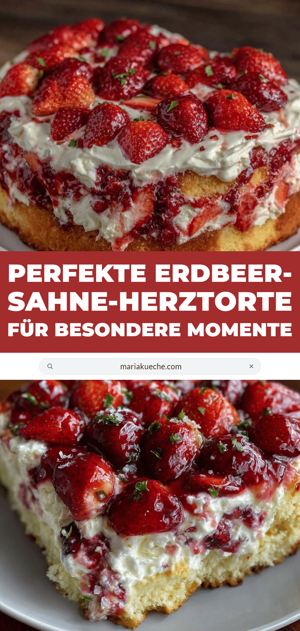 Erdbeer-Sahne-Herztorte recipe