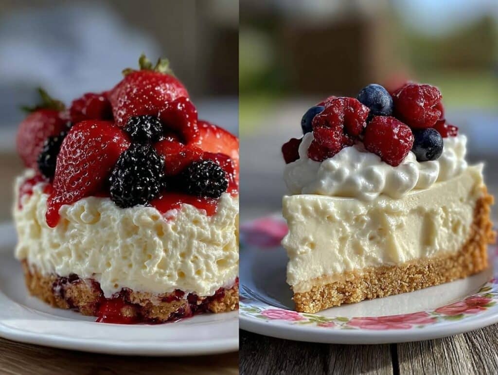 frische sommertorte mit beeren und sahne ohne backen - featured image