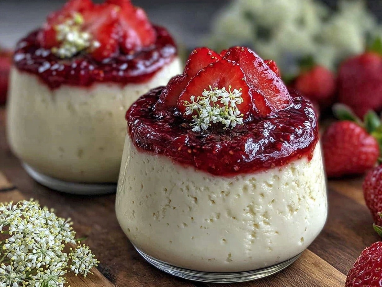 Holunderblüten-Panna-Cotta preparation steps