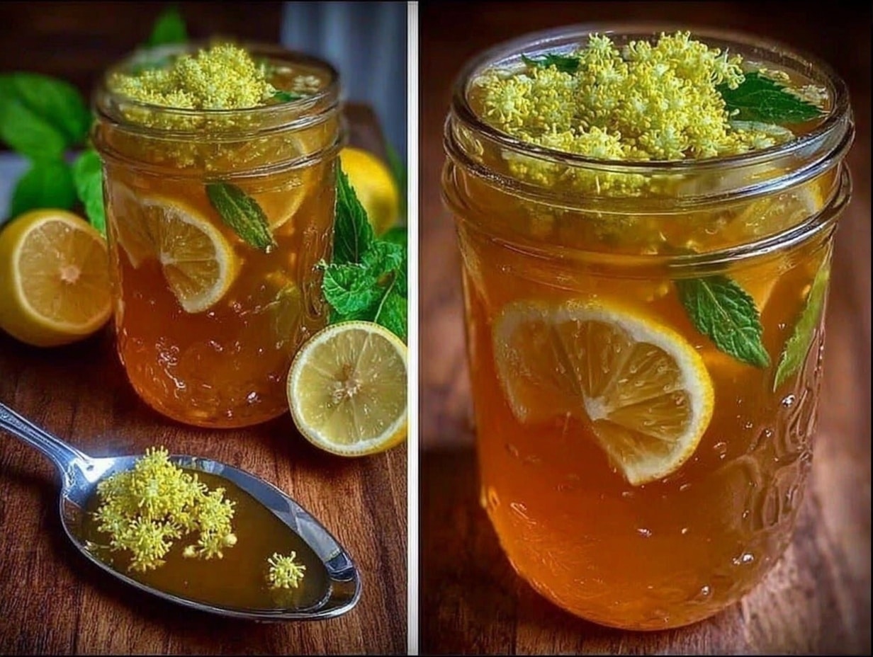 Holunderblütensirup mit Zitrone preparation steps