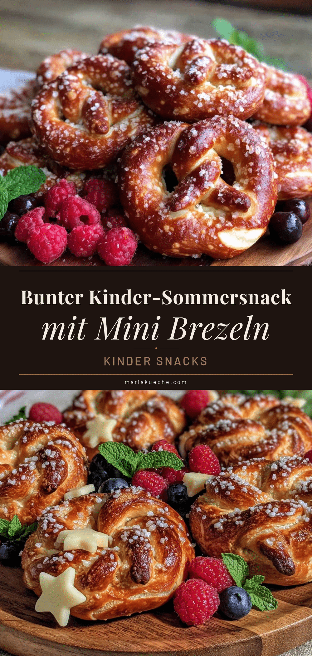 Kinder-Sommersnack mit Mini Brezeln und Käse-Sternen recipe