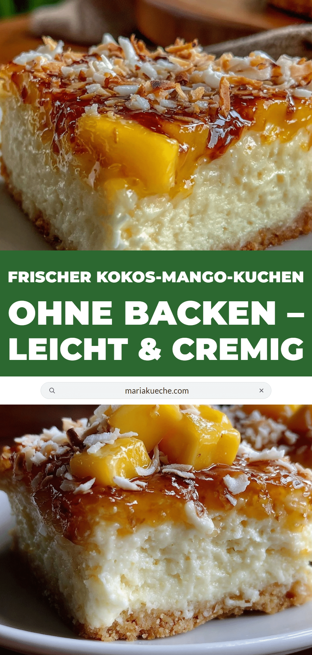Kokos-Mango-Kuchen ohne Backen recipe