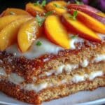 Kühlschranktorte mit Pfirsich und Quark - featured image