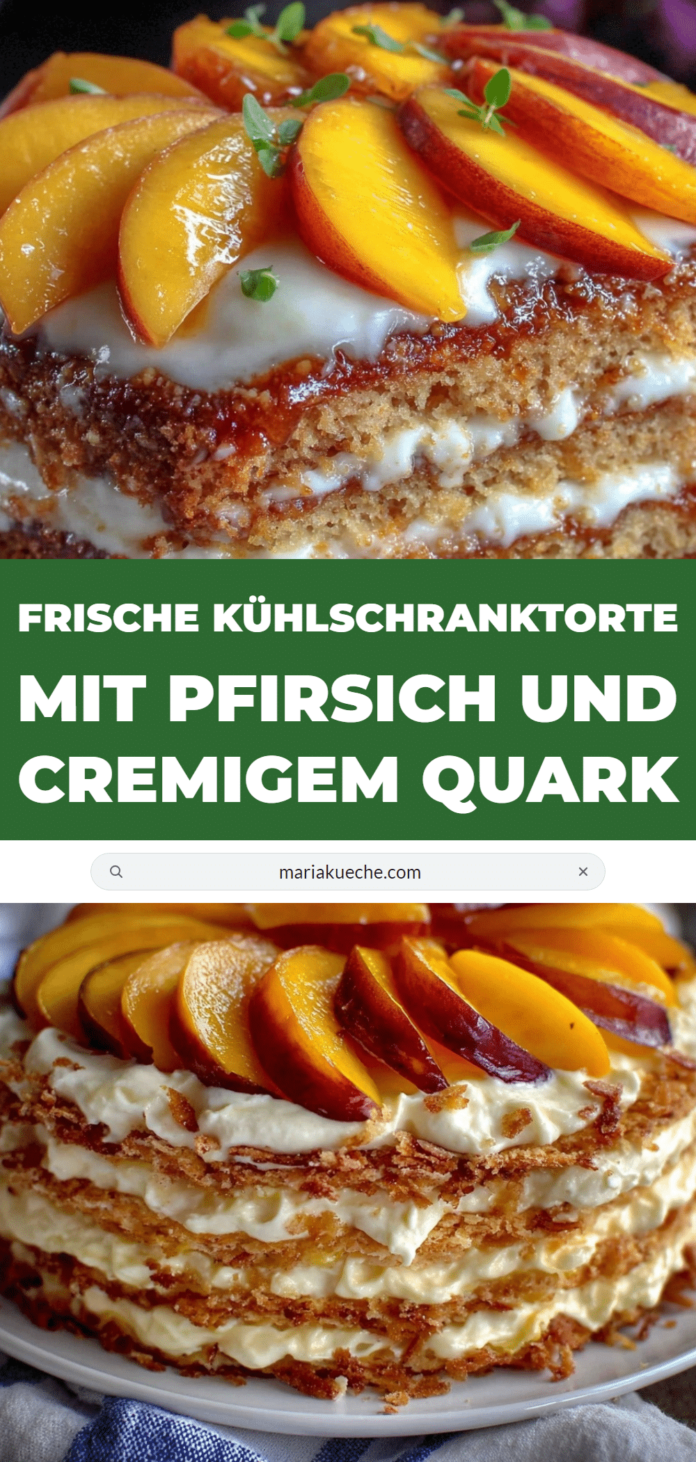 Kühlschranktorte mit Pfirsich und Quark recipe