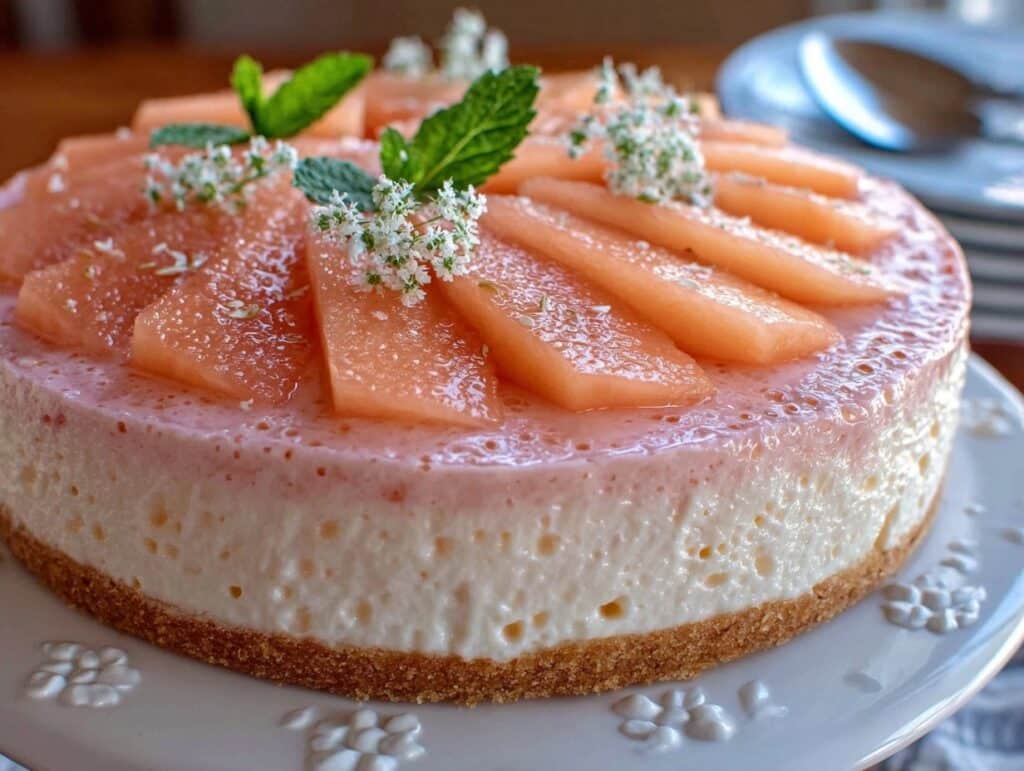 Melonen-Joghurt-Torte ohne Gelatine - featured image