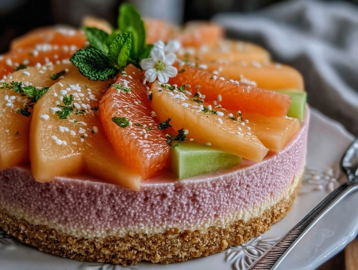 Melonen-Joghurt-Torte ohne Gelatine preparation steps