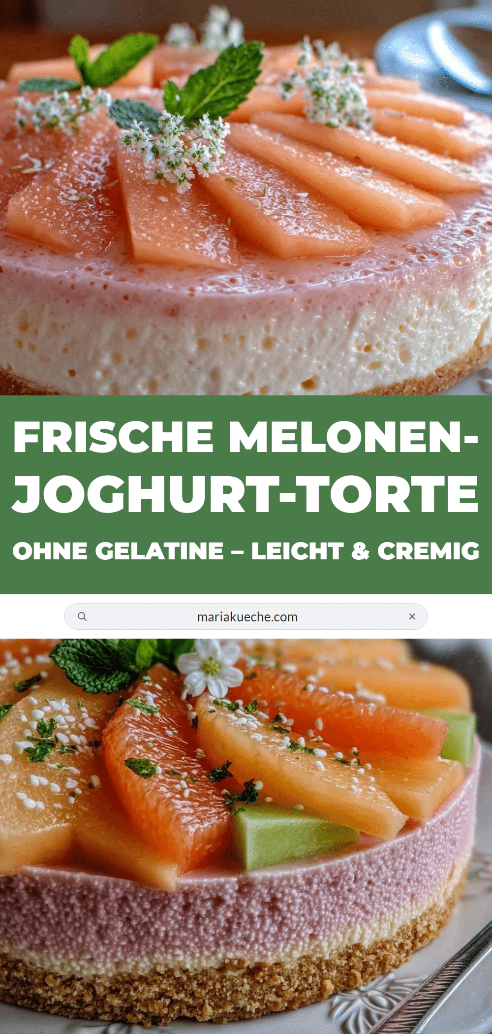 Melonen-Joghurt-Torte ohne Gelatine recipe