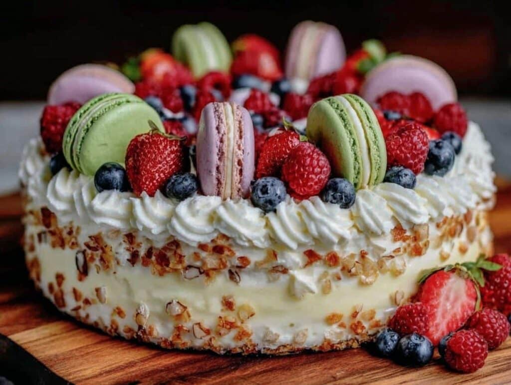 Number-Cake mit frischen Beeren und Macarons - featured image