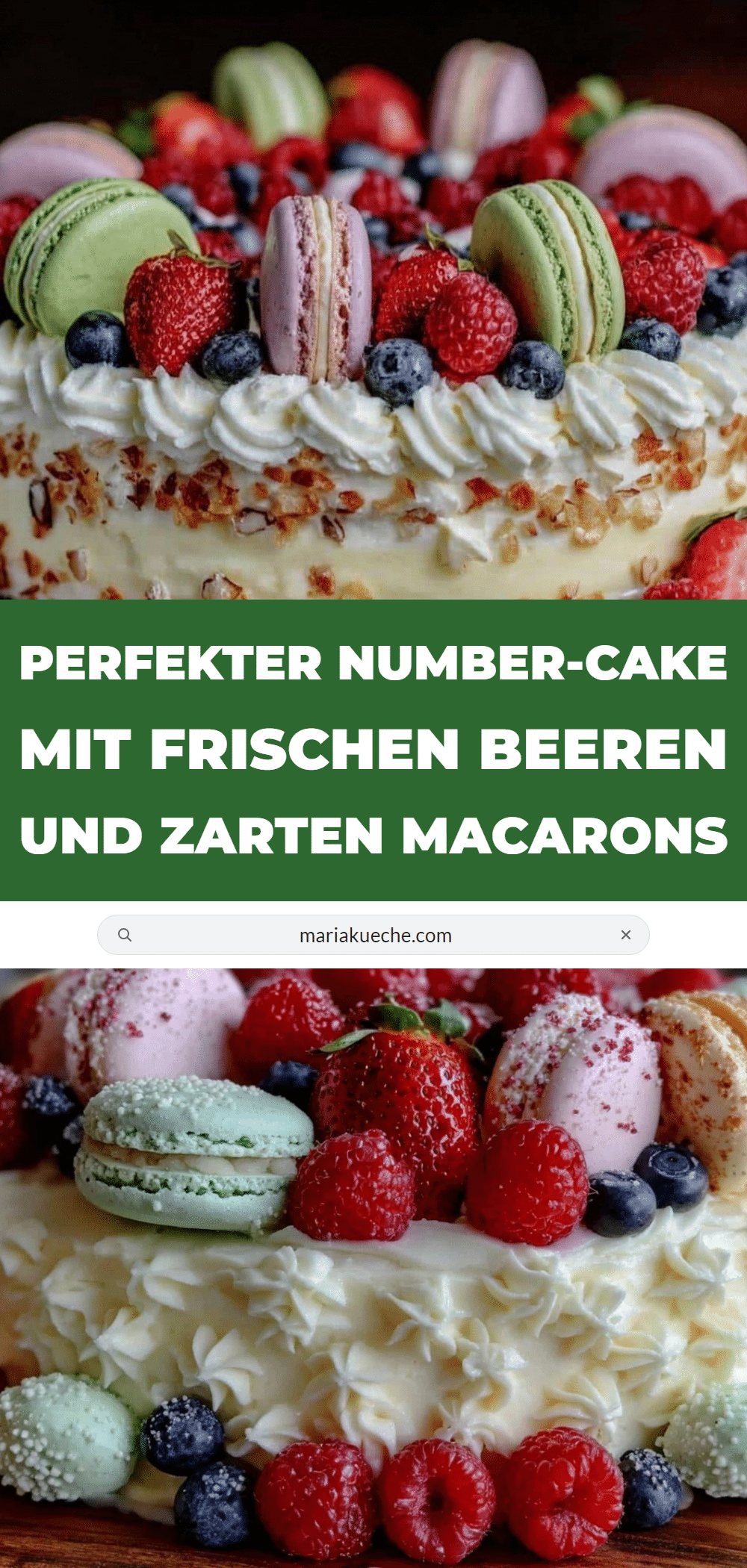 Number-Cake mit frischen Beeren und Macarons recipe