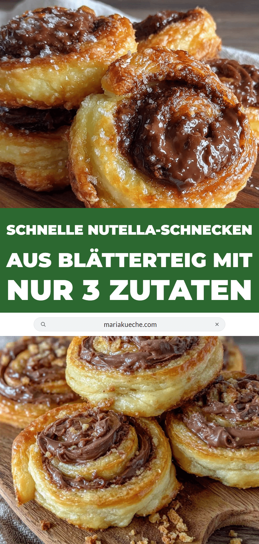 Nutella-Schnecken aus Blätterteig recipe