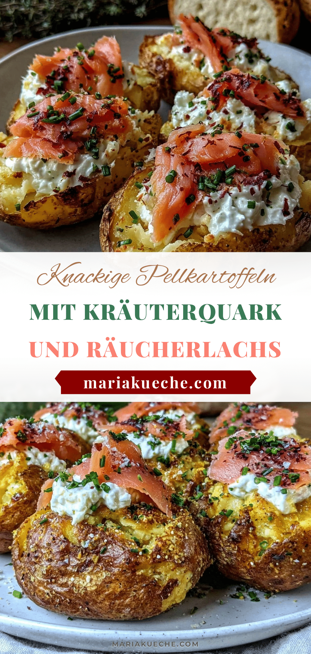 Pellkartoffeln mit Kräuterquark und Räucherlachs recipe