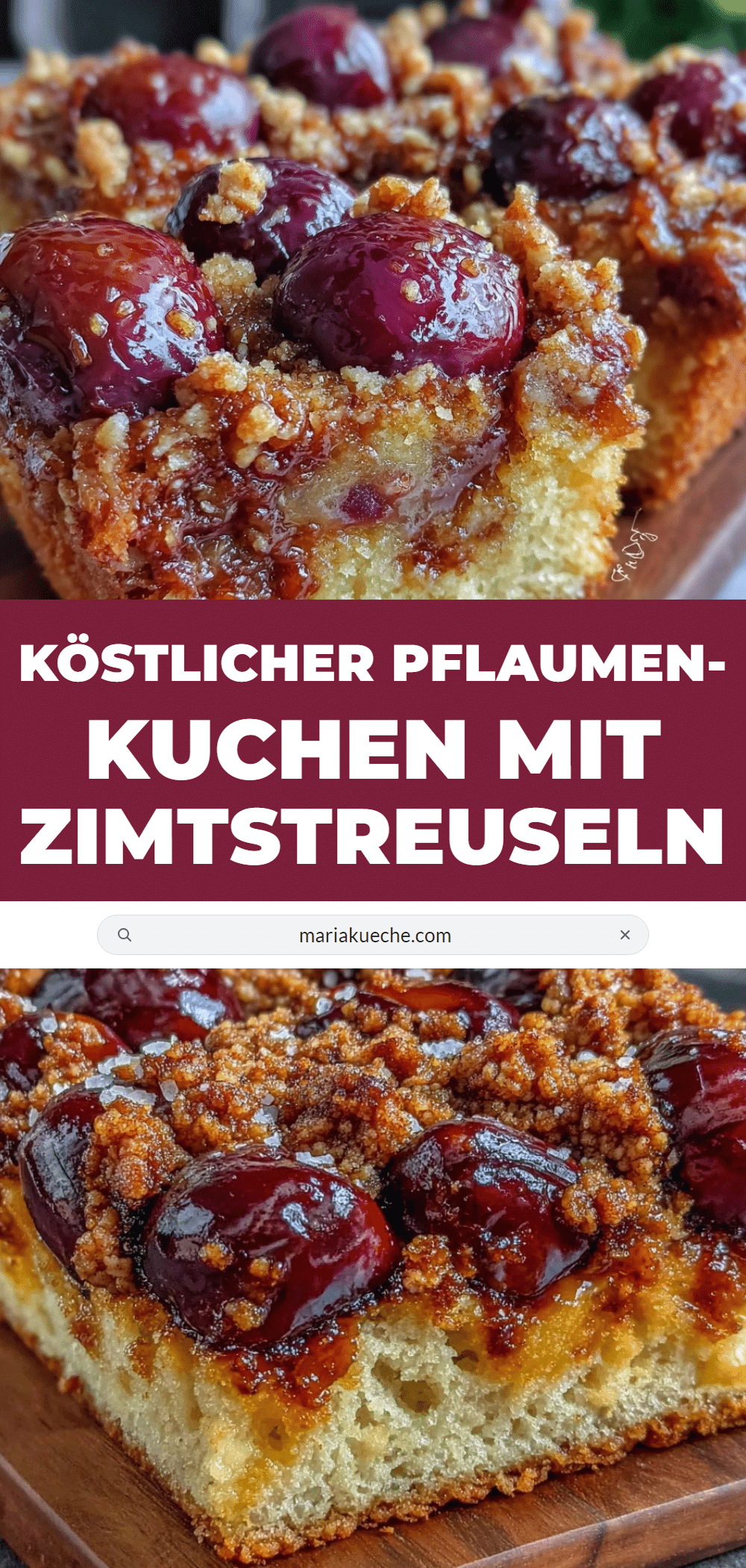 Pflaumenkuchen mit Zimtstreuseln recipe