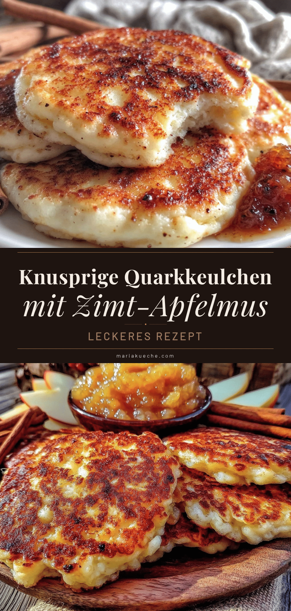 Quarkkeulchen mit Zimt-Apfelmus recipe