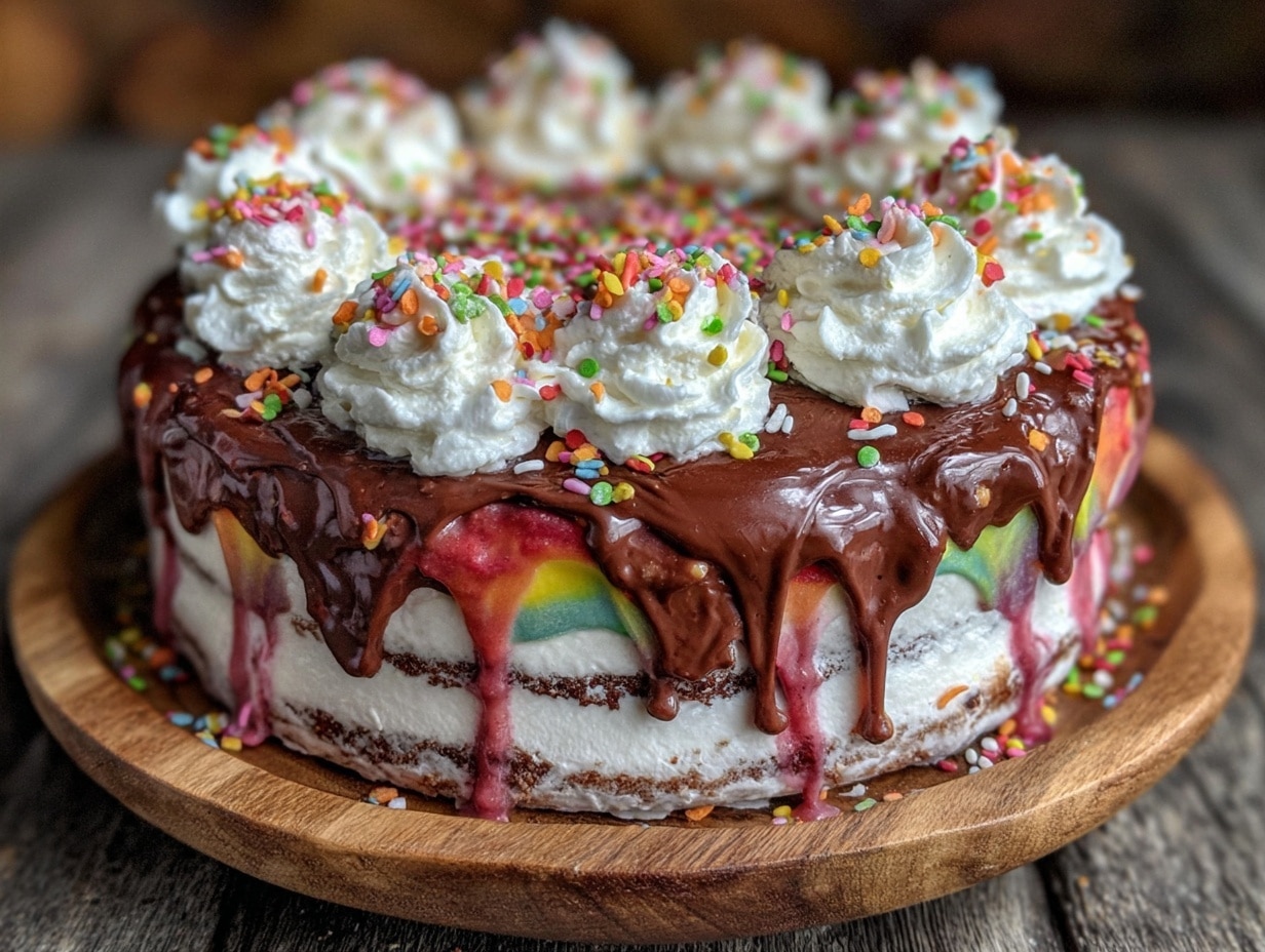 Rainbow-Drip-Cake preparation steps