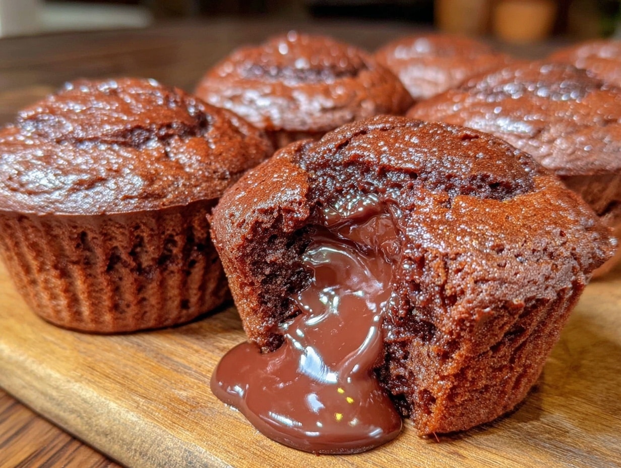 saftige schokoladen-muffins mit flüssigem kern preparation steps