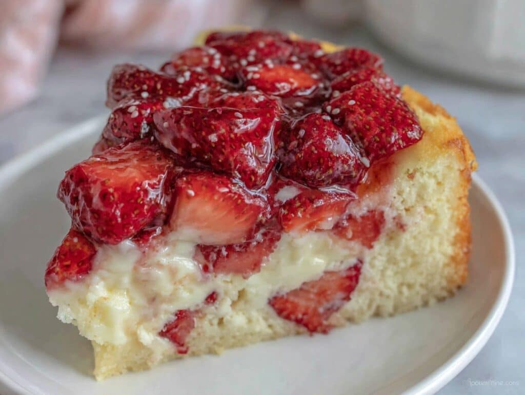 schneller Erdbeerkuchen mit Vanillepudding - featured image