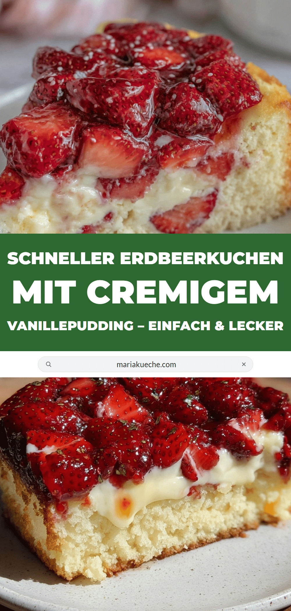 schneller Erdbeerkuchen mit Vanillepudding recipe