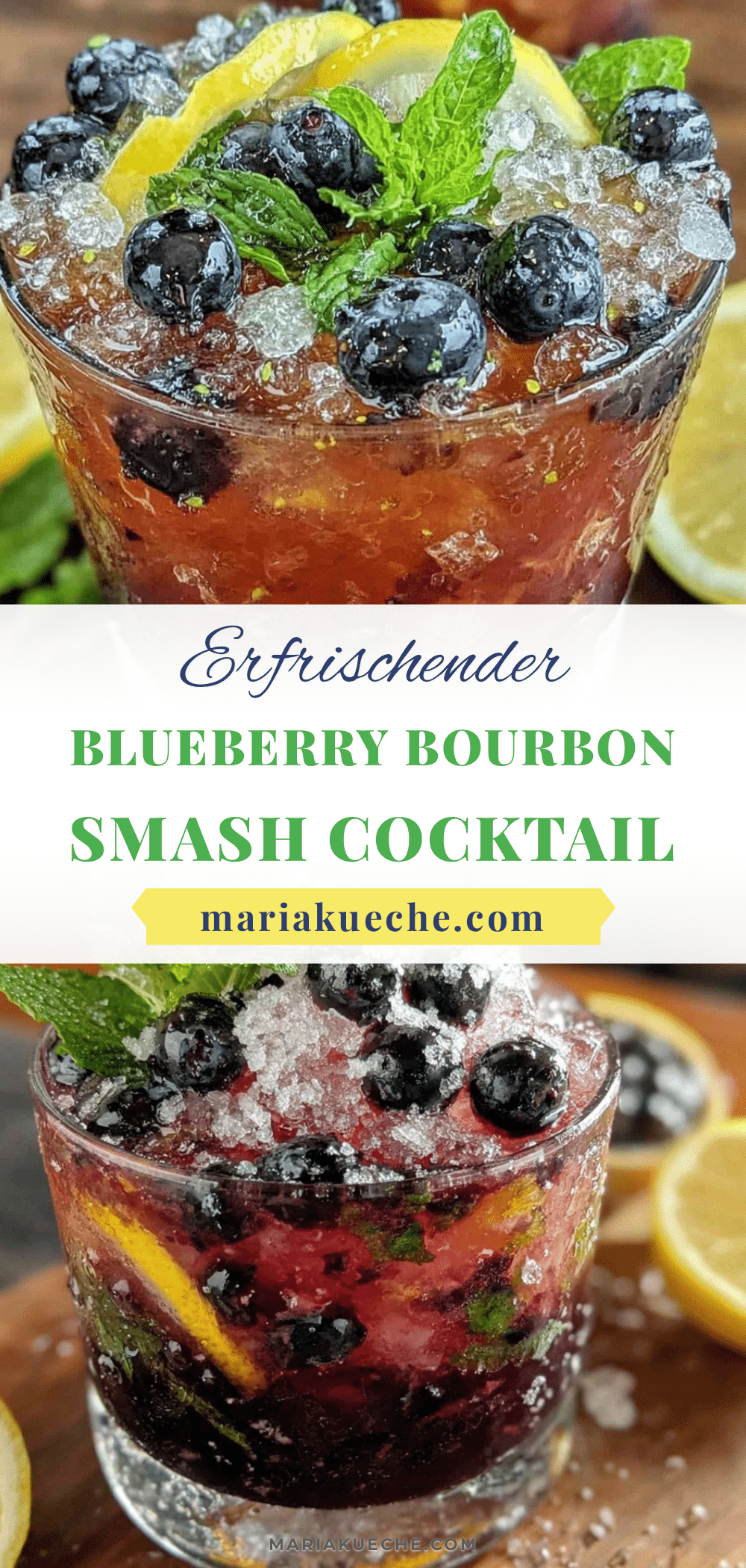 Blueberry Bourbon Smash Cocktail recipe
