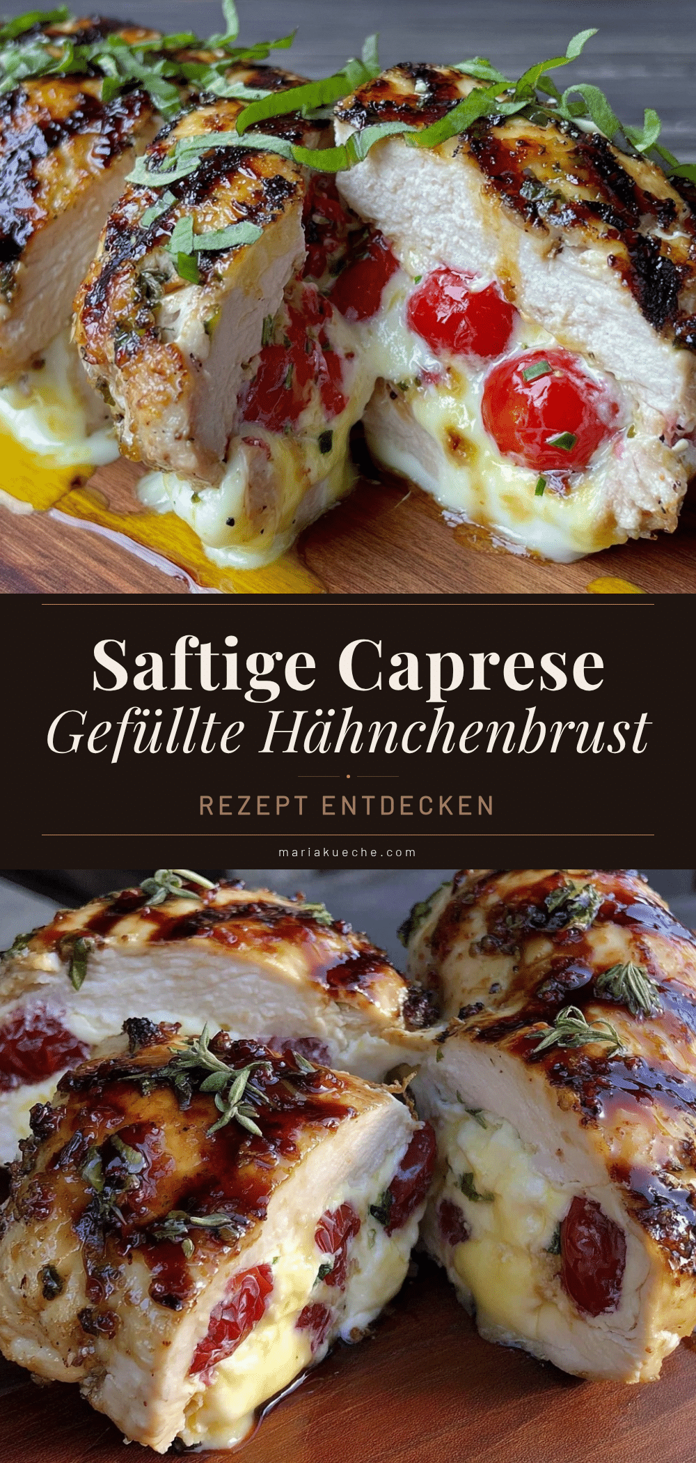 Caprese gefüllte Hähnchenbrust recipe