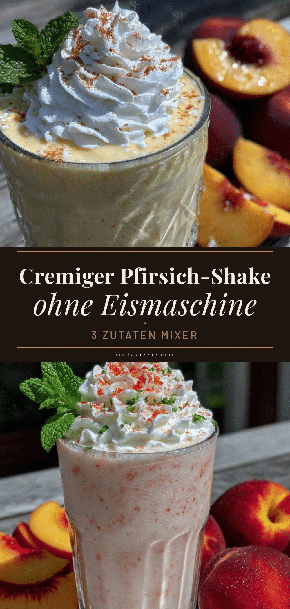cremiger Pfirsich-Shake ohne Eismaschine recipe