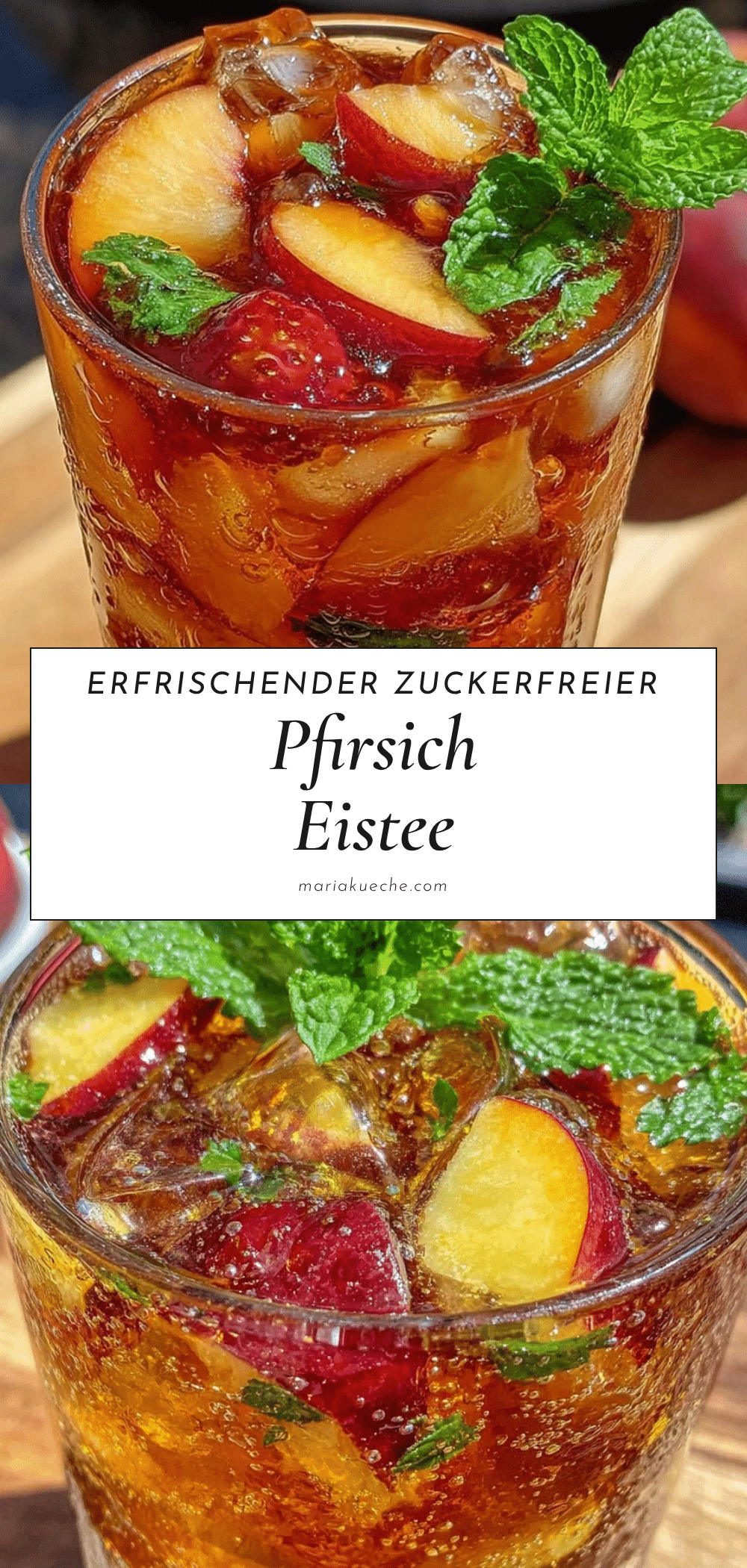 Eistee Pfirsich ohne Zucker recipe