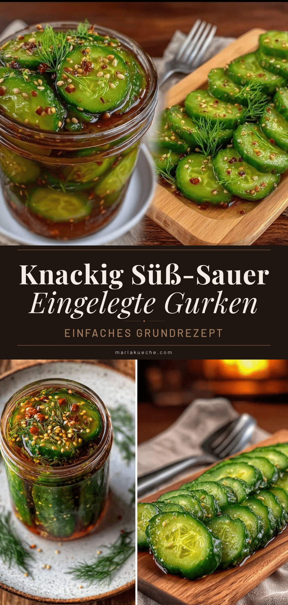 Knackige süß-sauer eingelegte Gurken recipe