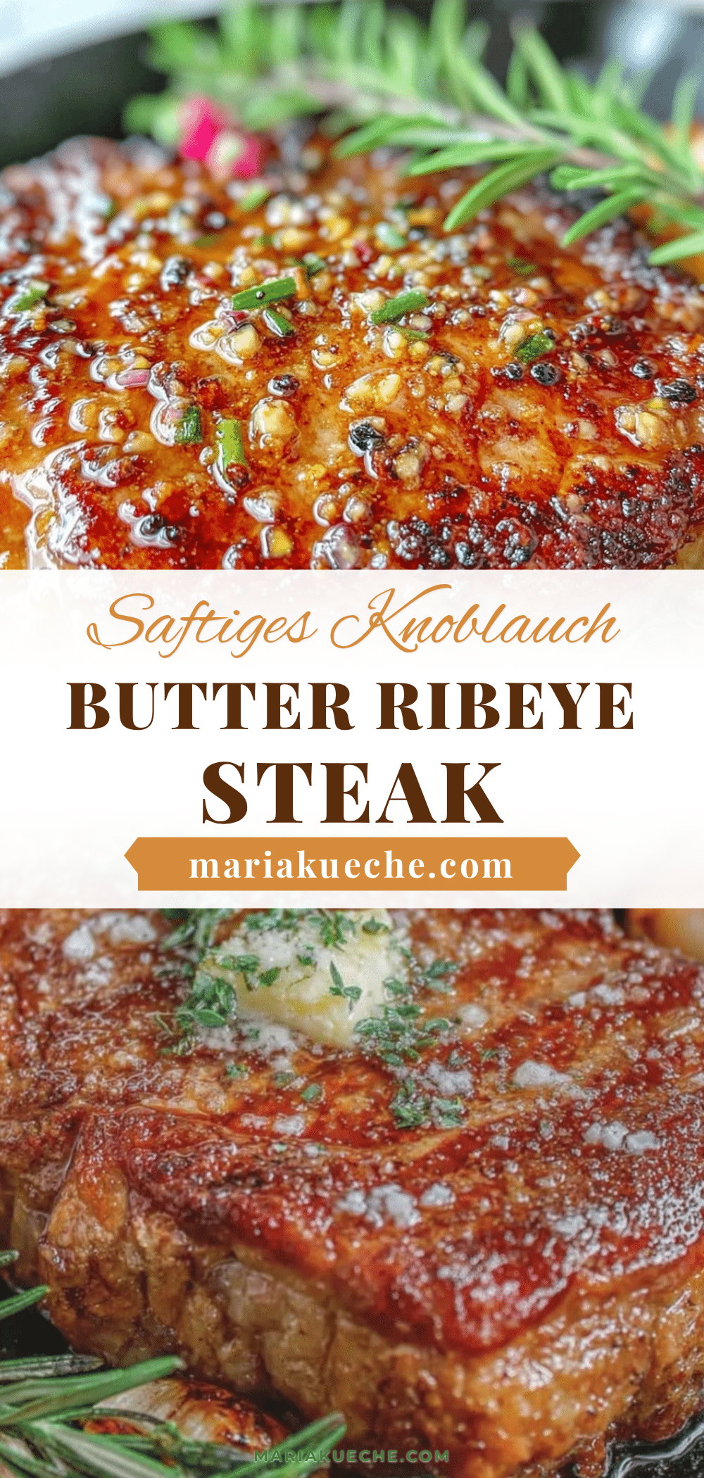 Knoblauch-Butter Ribeye Steak recipe