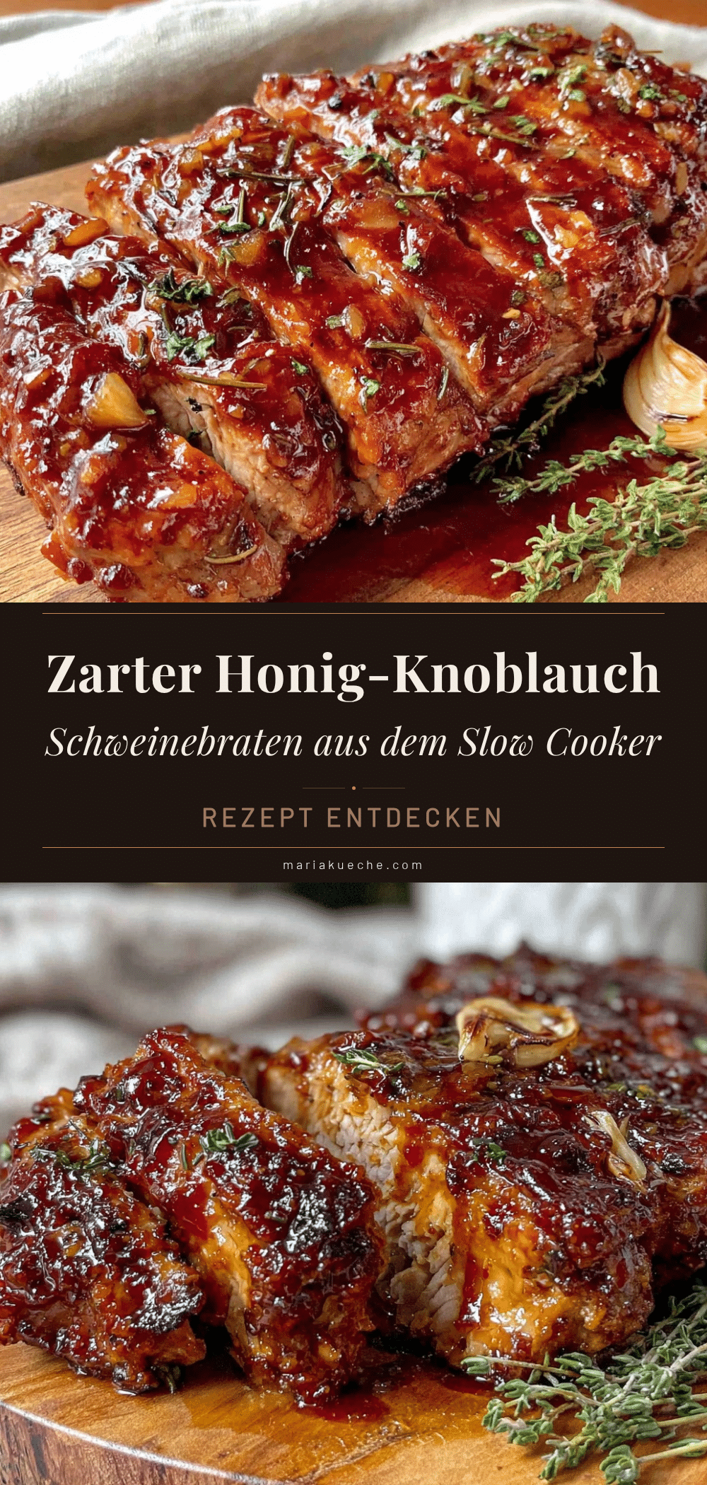 Slow Cooker Honig-Knoblauch Schweinebraten recipe