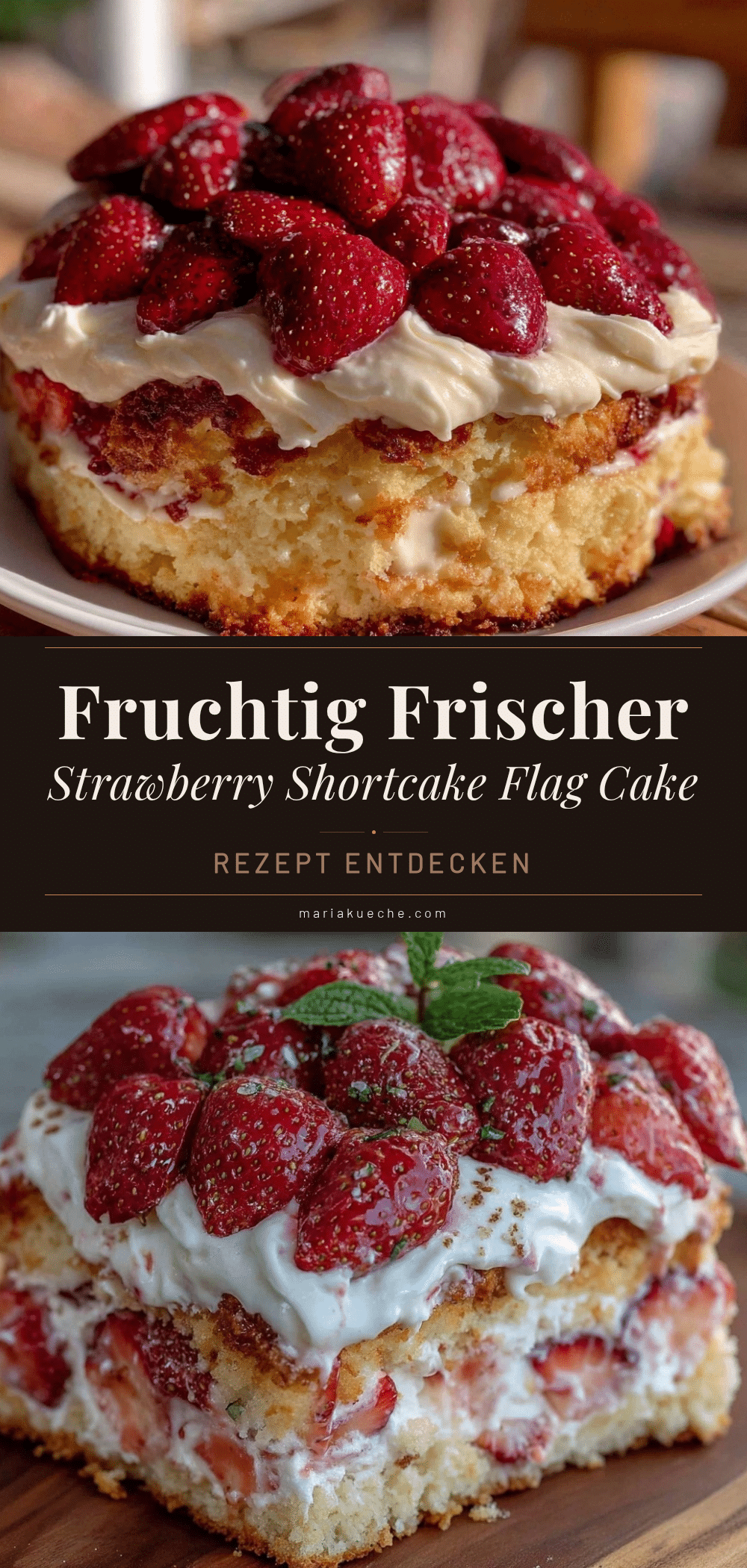 Strawberry Shortcake Flag Cake recipe