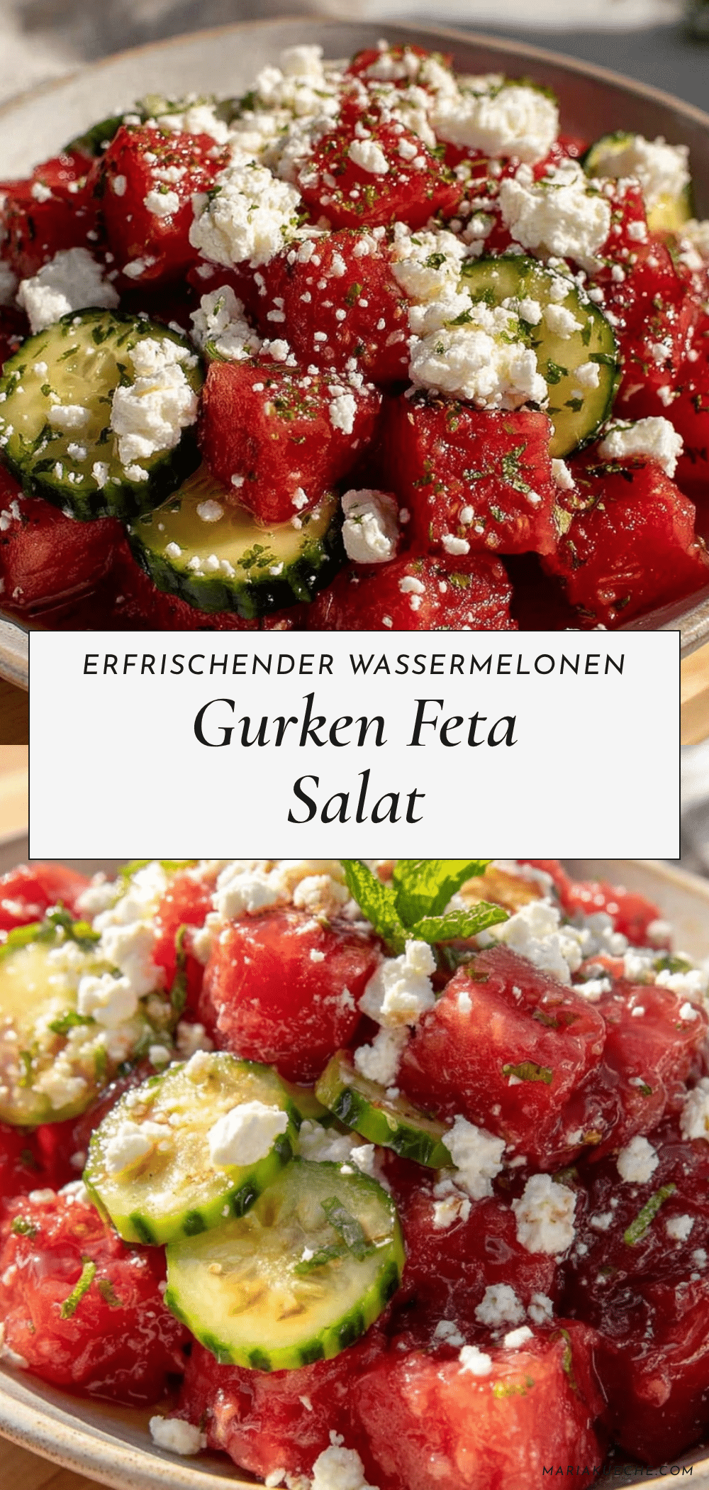 Wassermelonen Gurken Feta Salat recipe