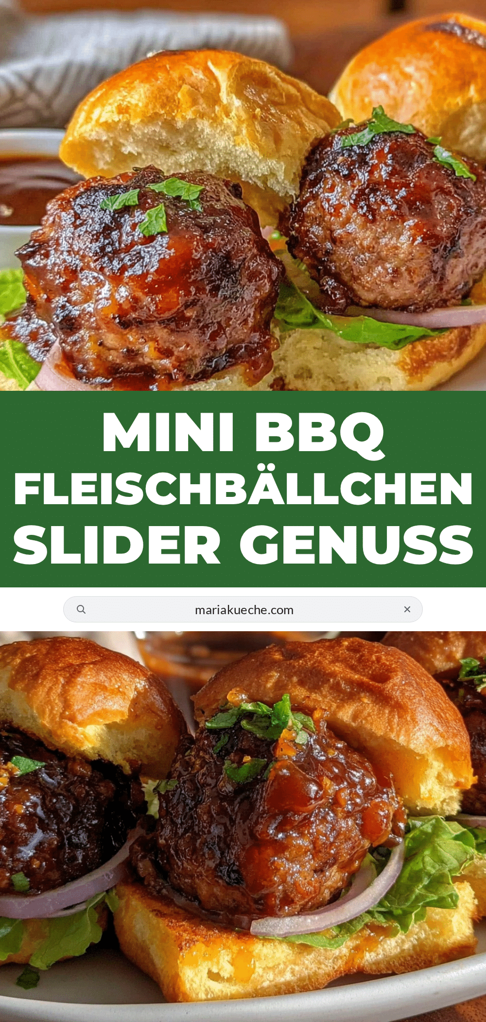 würzige Mini BBQ Fleischbällchen Slider recipe