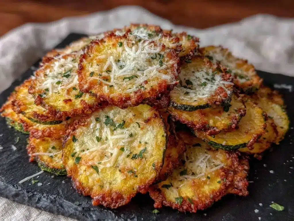 Airfryer Knoblauch-Parmesan Zucchini-Chips - featured image