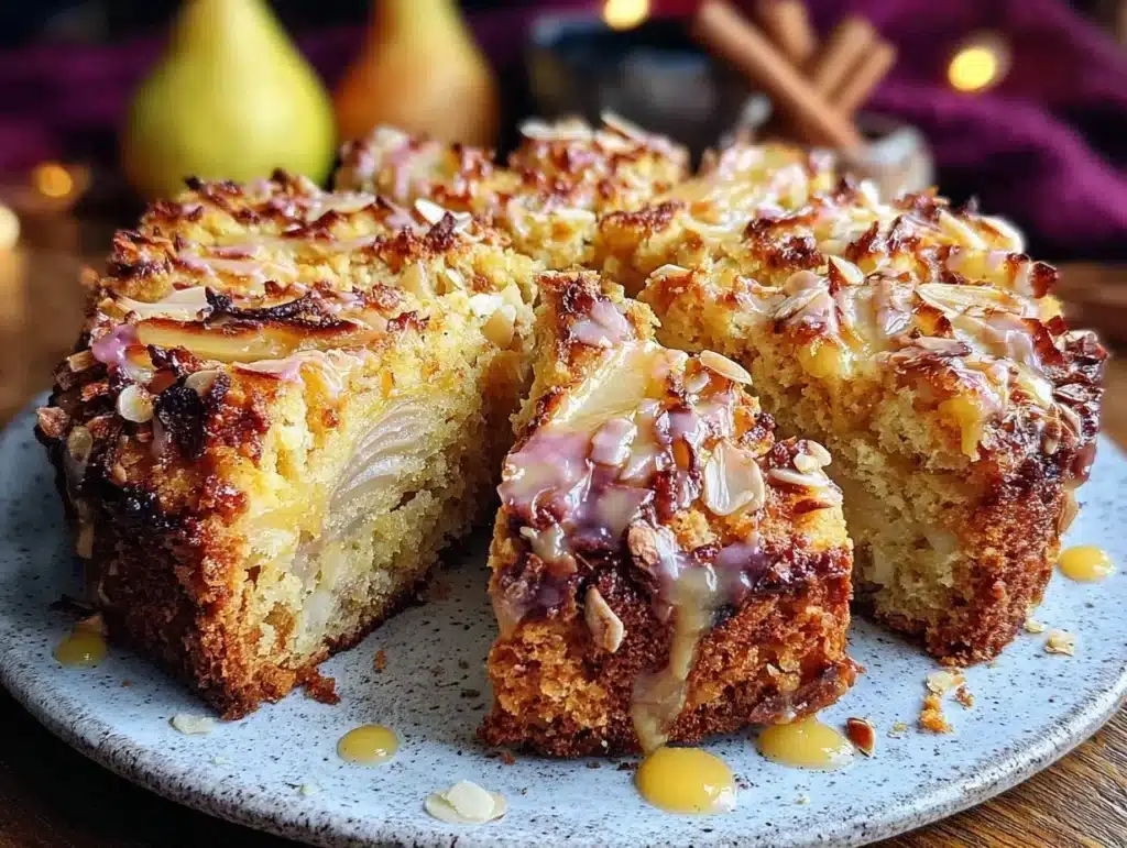 Birnenkuchen mit Marzipanfüllung - featured image