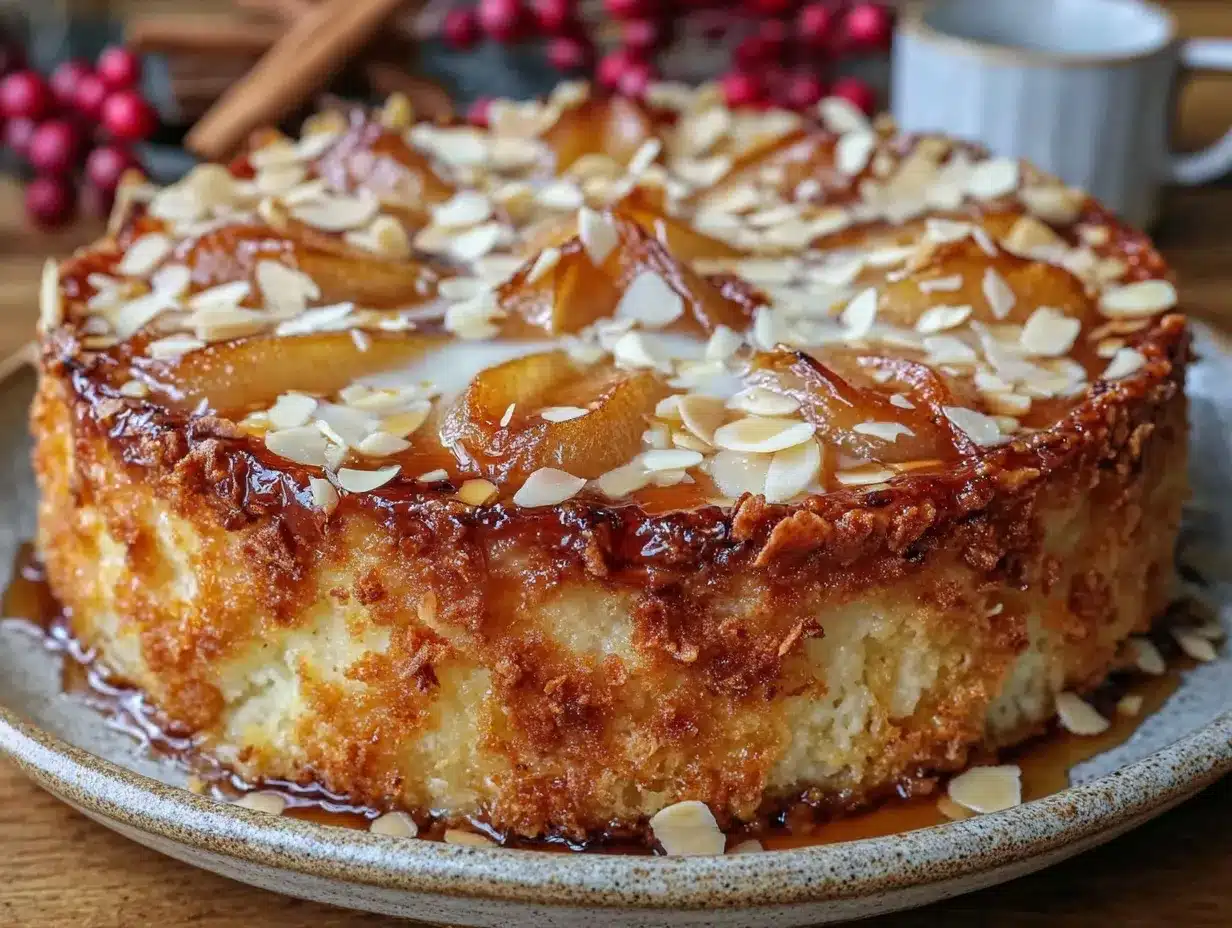 Birnenkuchen mit Marzipanfüllung preparation steps
