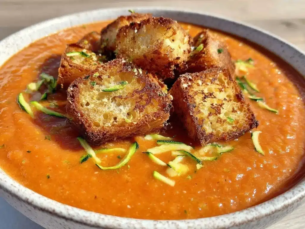 cremige Zucchini-Tomaten-Suppe - featured image