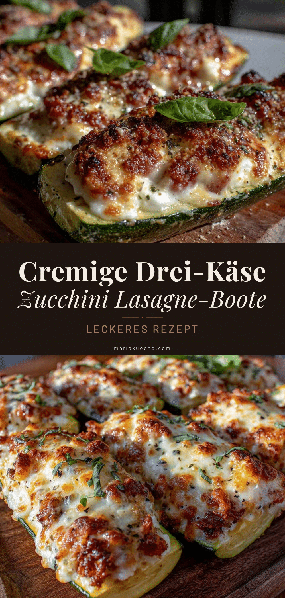Drei-Käse Zucchini Lasagne-Boote recipe