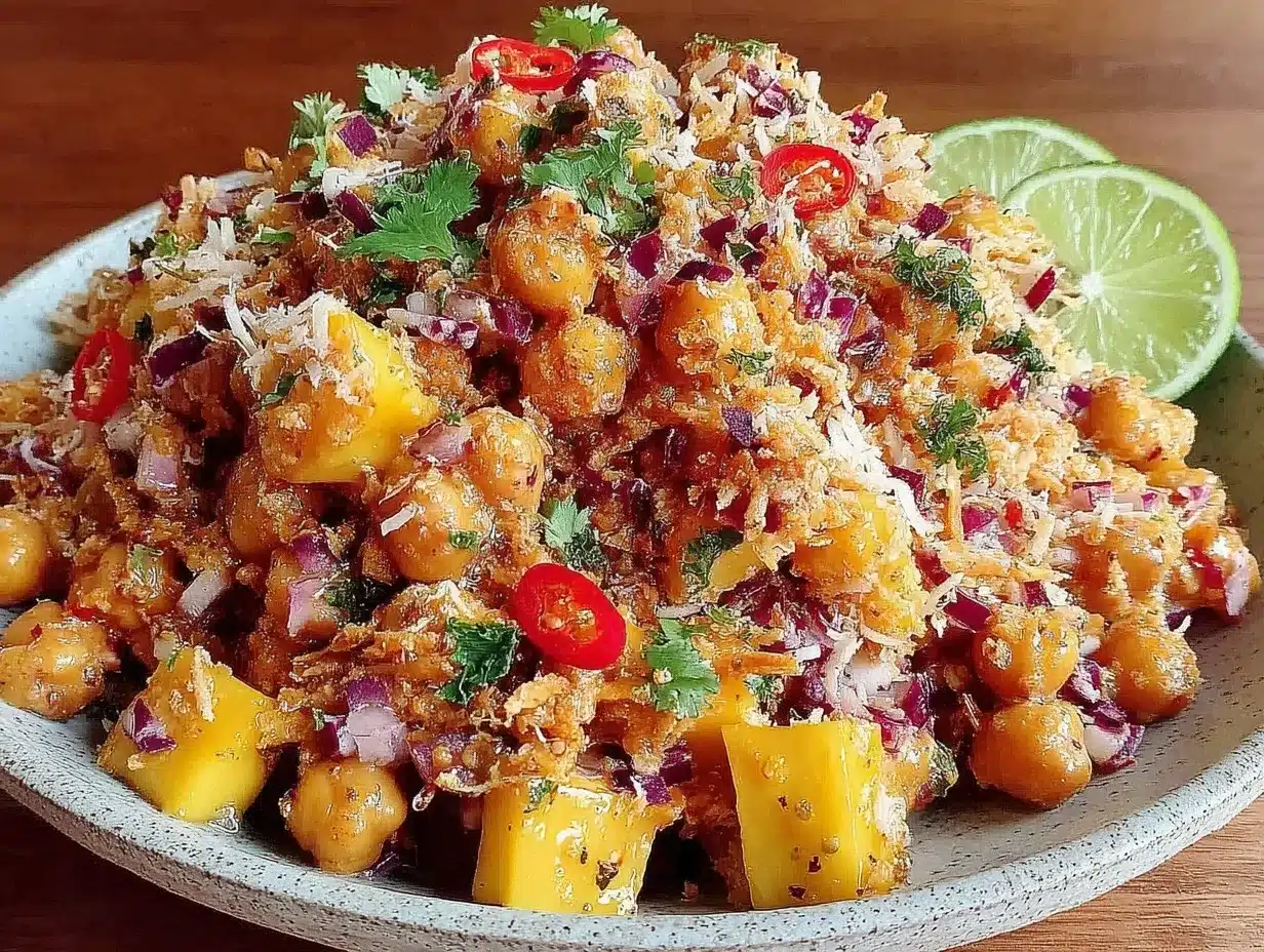 gerösteter Kichererbsen-Mango-Salat preparation steps